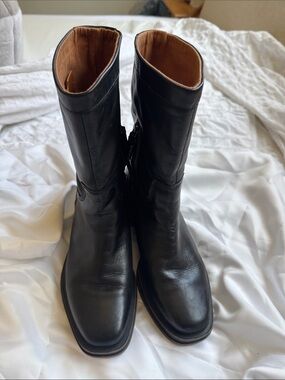 Franco Sarto Black Leather Mid-Calf Boots